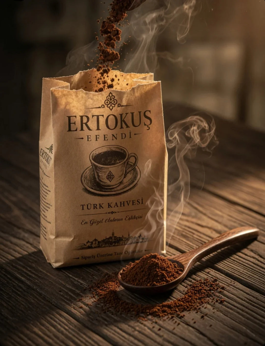 Ertokuş Efendi taze kavrulmuş Türk kahvesi paketi