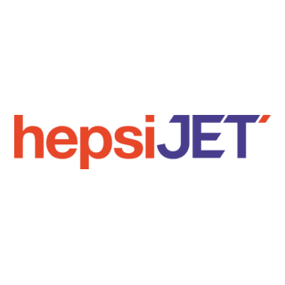 hepsiJET logosu, kırmızı ve mor renklerde