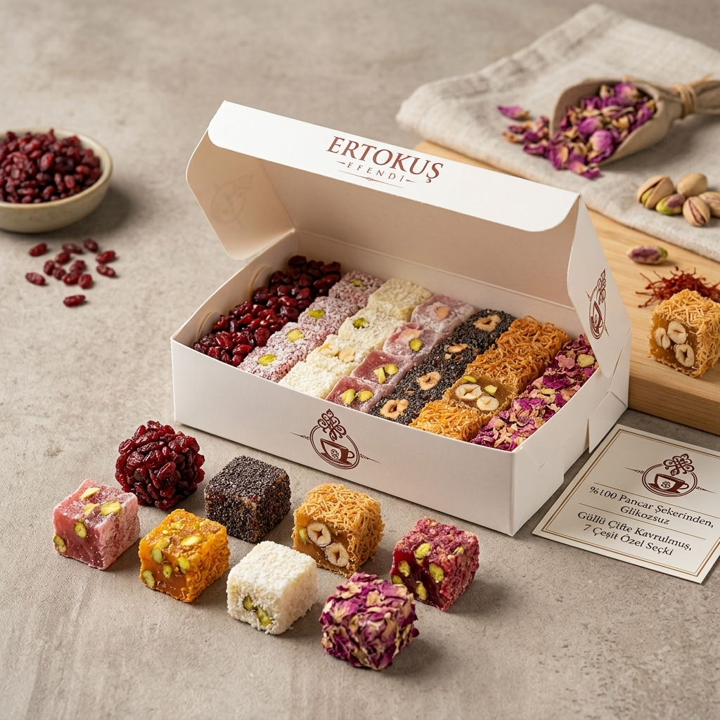KARIŞIK Duble Antep Fıstıklı/Fındıklı Lokum 250 gr | %100 Pancar Şekeri | Glikoz İçermez