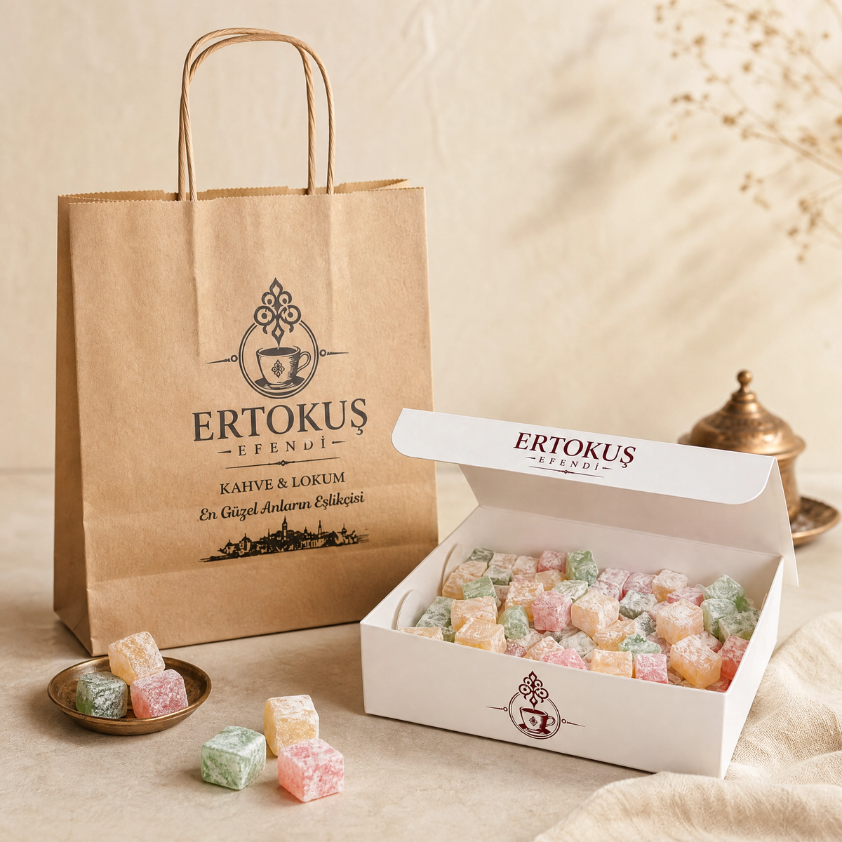 Karışık Kuş Lokumu 250 gr | Elmalı, Limonlu, Güllü | Çifte Kavrulmuş | %100 Pancar Şekeri