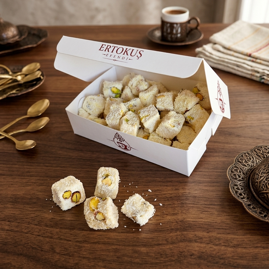 Safranlı Duble Antep Fıstıklı Lokum 250gr | Çifte Kavrulmuş | %100 Pancar Şekeri
