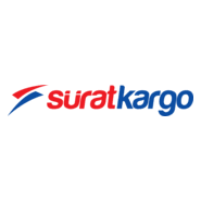 Surat Kargo logo, kırmızı ve mavi renklerde hızlı kargo hizmeti simgesi