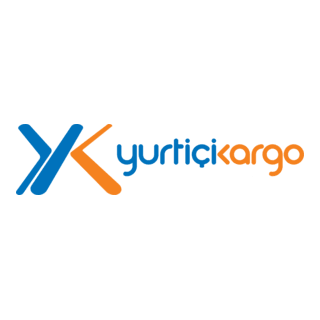 Yurtiçi Kargo logosu, mavi ve turuncu renklerde tasarımlı kargo hizmeti simgesi
